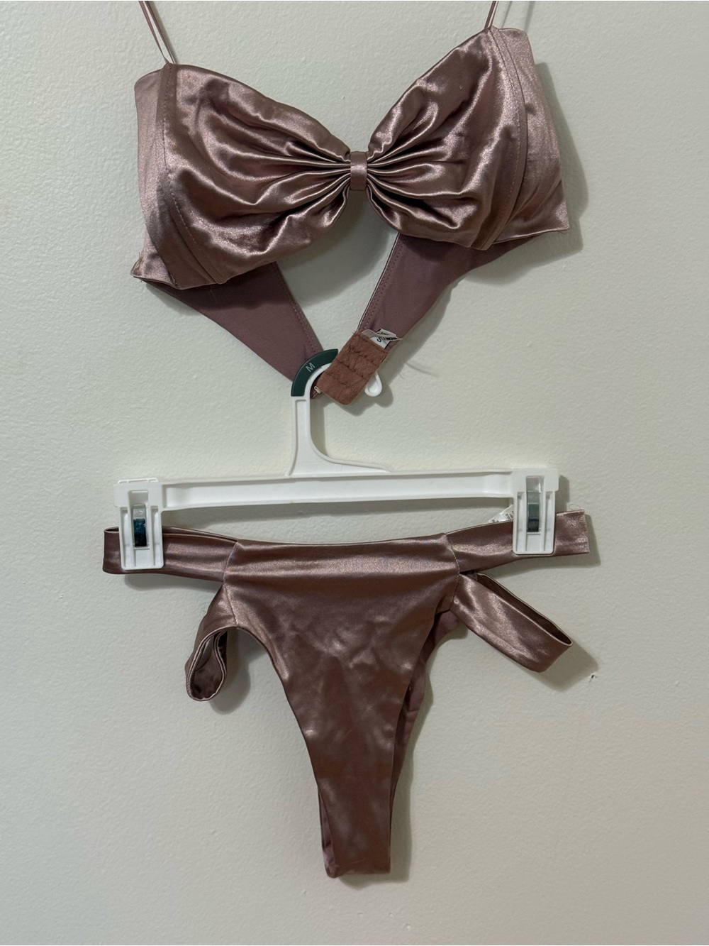 Fashion Nova Mauve Satin Bikini Top